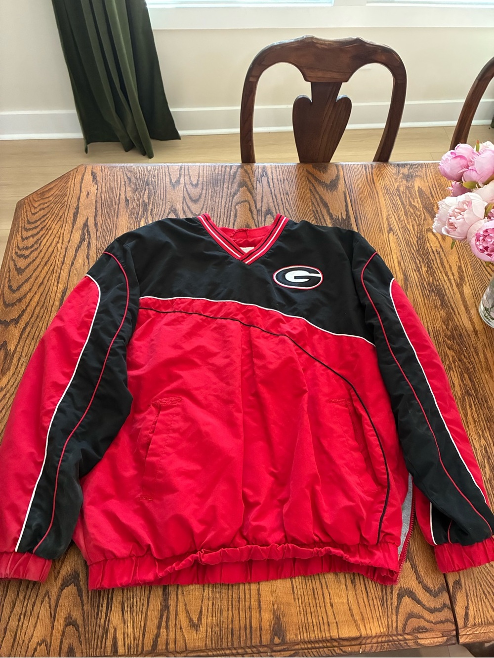 58Sports Men's Red & Black Team Pullover Performance Jacket Georgia Bulldogs L